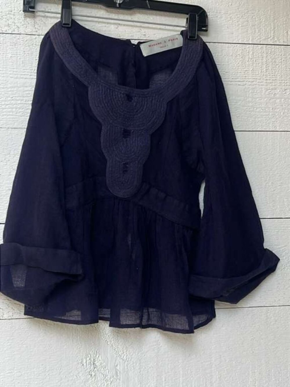 Madame Paris Navy Blue Peplum Top